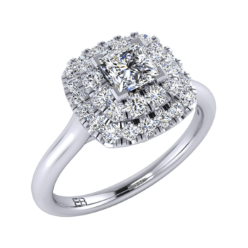 Princess Halo Diamond Ring