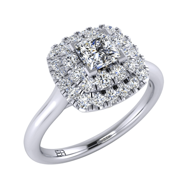 Princess Halo Lab Diamond Ring