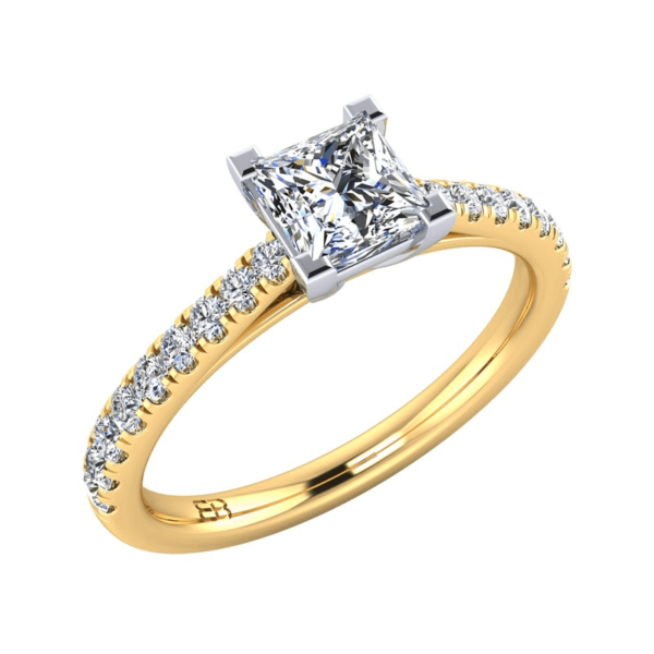 Princess Crescent Lab Diamond Ring