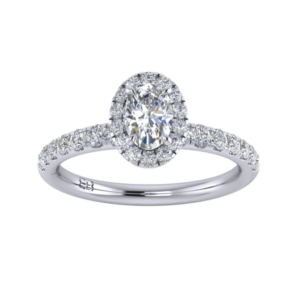 Elliptical Halo Diamond Ring