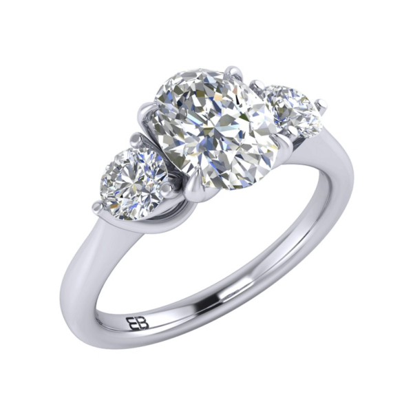 Luminous Lab Three Stone Ring