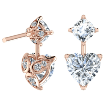 Heart Drop Diamond Earring