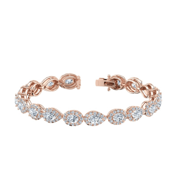 Fancy Halo Tennis Bracelet