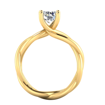 Wavy Contour Solitaire Ring