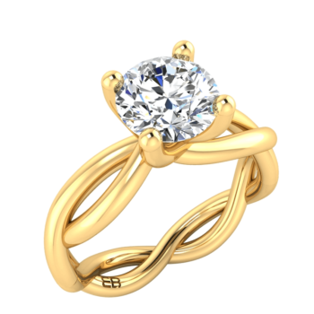 Wavy Contour Solitaire Ring