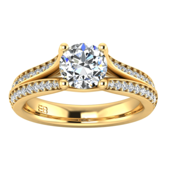 V Cathedral Engagement Ring