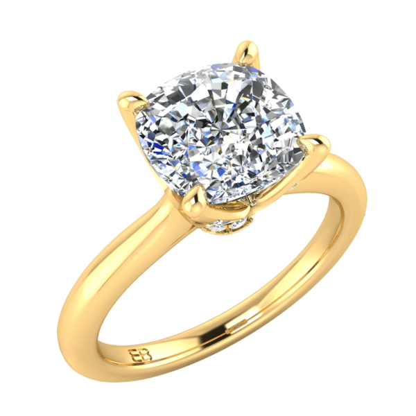 Tulip Cushion Solitaire Ring