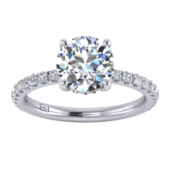 Round Under Halo Engagement Ring