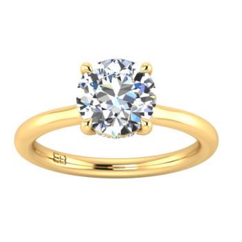 Under Halo Round Solitaire Ring