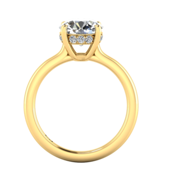 Under Halo Round Solitaire Ring