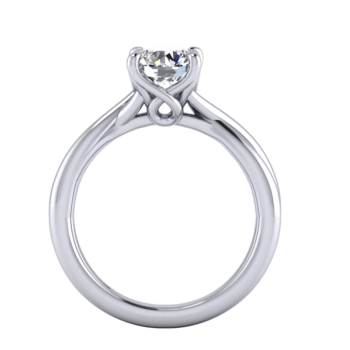 Intertwined Round Solitaire Ring