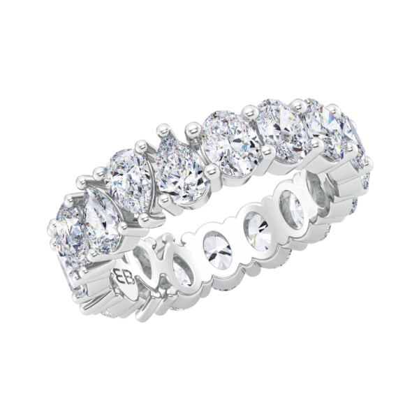 Oval and Pear Lab Half & Half Eternity Ring