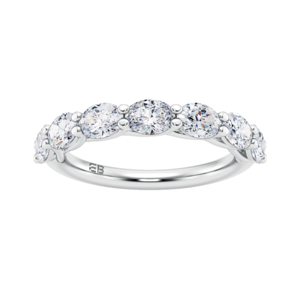 Sleeping Oval Half Eternity Ring