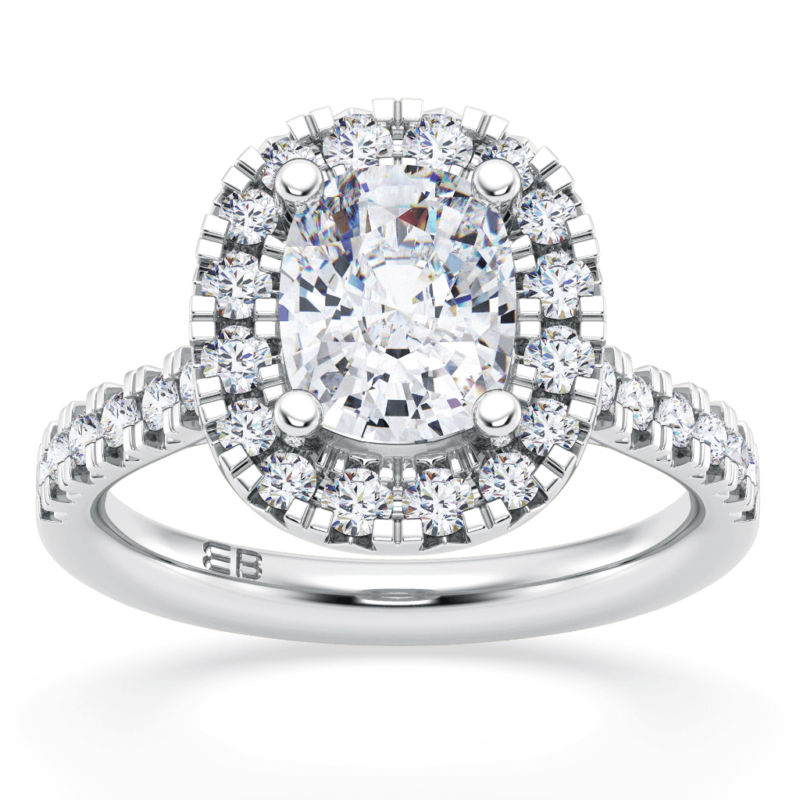 Cushion Halo Engagement Ring