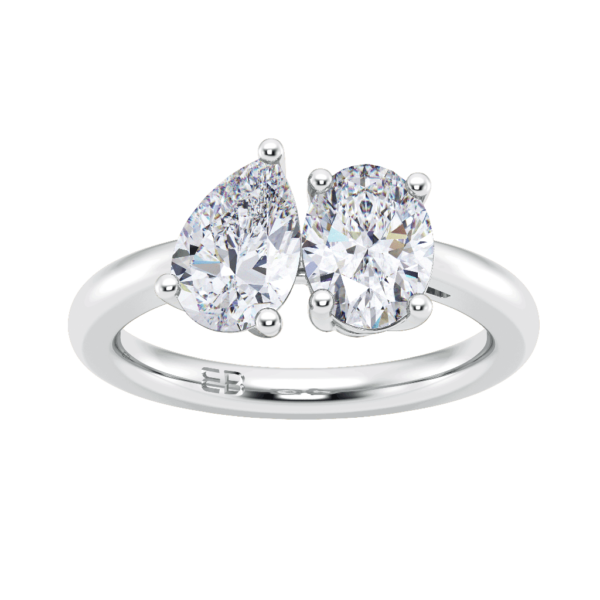 Pear and Oval Two Stone Ring