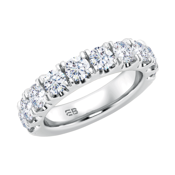 Dome Lab Diamond Half Eternity Ring