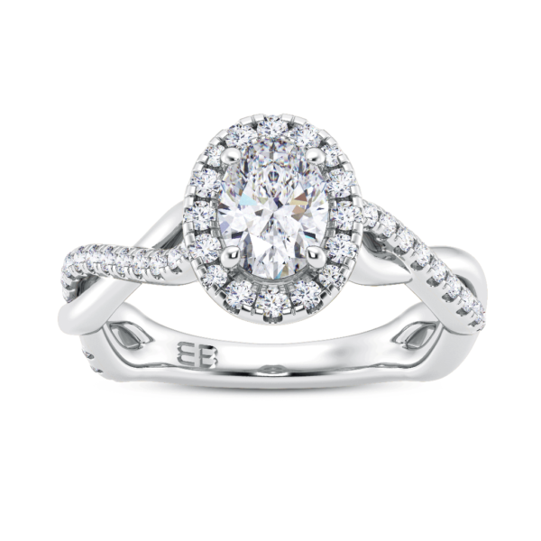 Oval Wave Diamond Ring