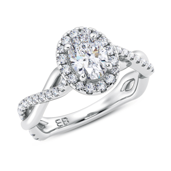 Oval Wave Diamond Ring