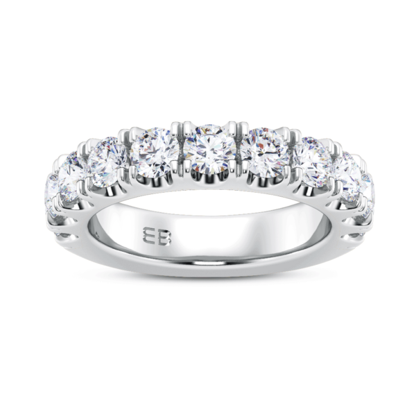 Round Dome Half Eternity Ring