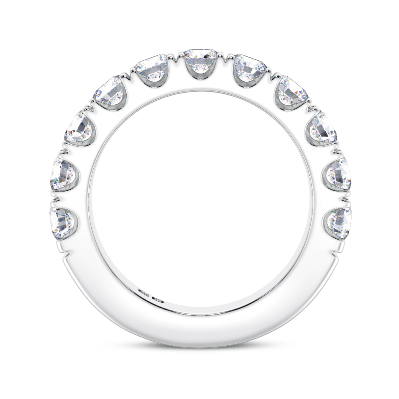 Round Dome Half Eternity Ring