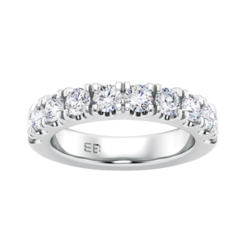 Dome Scallop Half Eternity Ring