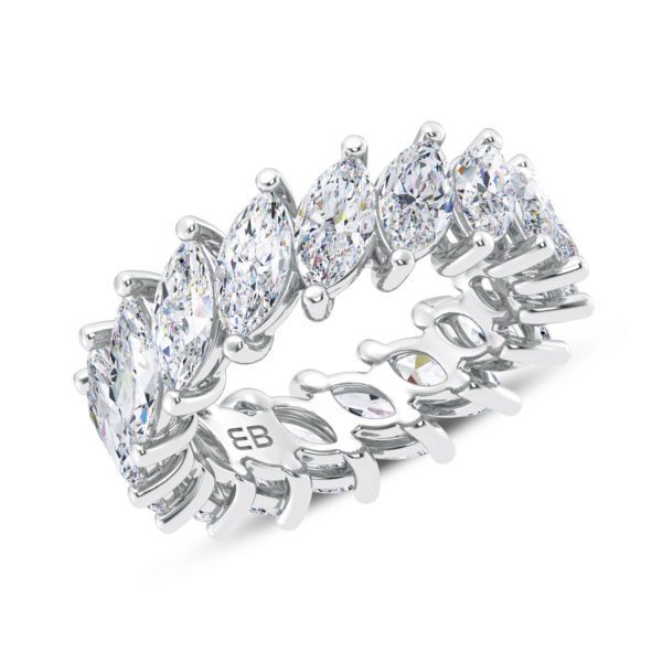 Slant Marquise Lab Eternity Ring