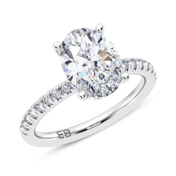 Grande Oval Under Halo Engagement Ring