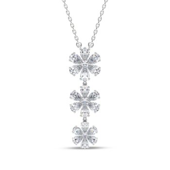 Pear-fect Floral Diamond Pendant