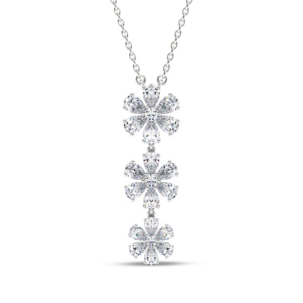 Pear-fect Floral Diamond Pendant