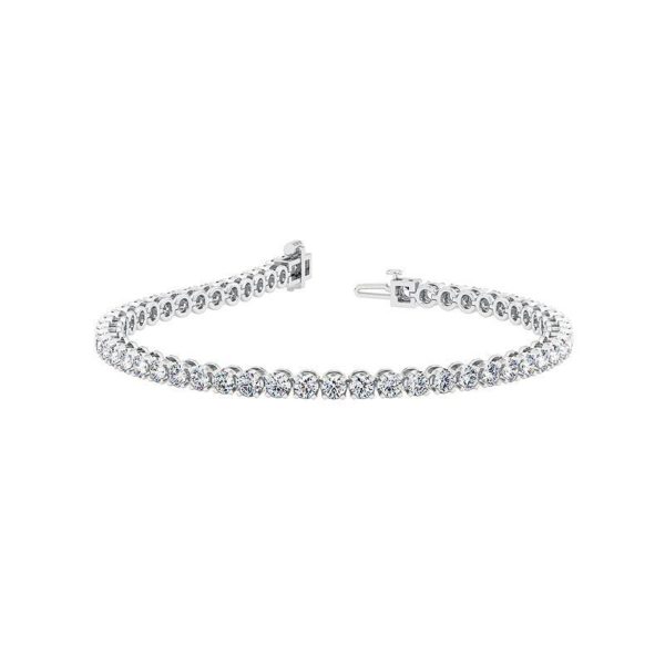 0.07 cts each Square Prong Tennis Bracelet