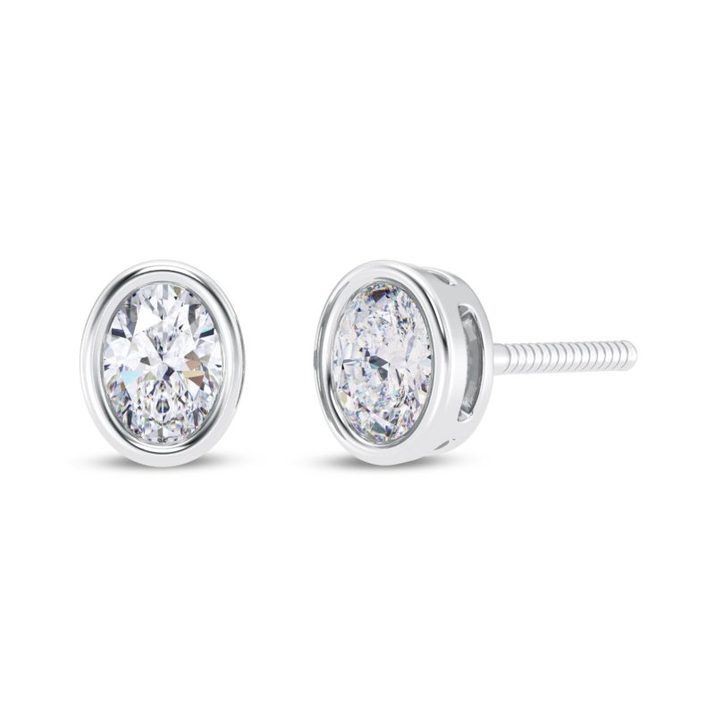 Oval Glamour Solitaire Earring