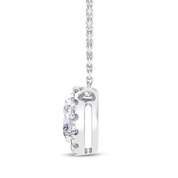 Oval Halo Diamond Pendant