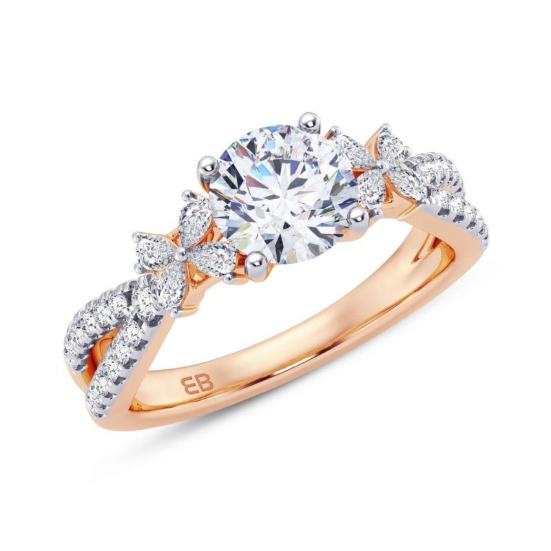 Butterfly Round Engagement Ring