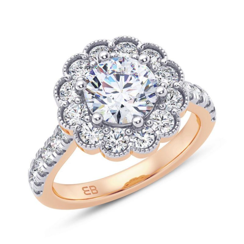 Dainty Fleur Engagement Ring