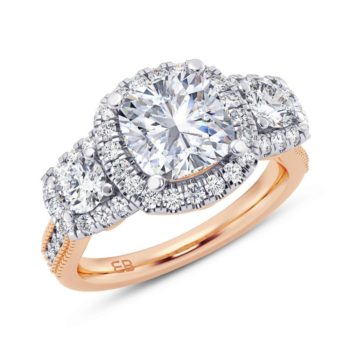 Chic Trinity Engagement Ring