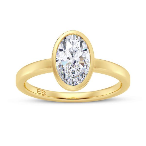 Ovate Men's Lab Diamond Solitaire Ring