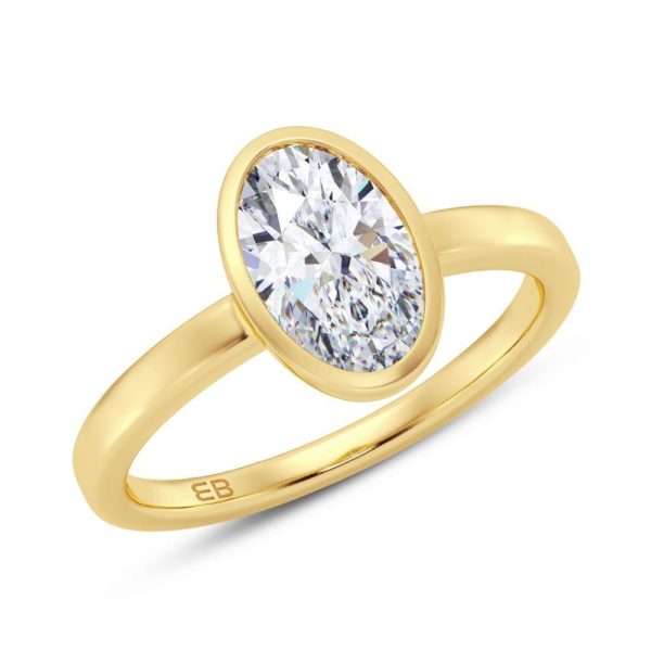 Ovate Men's Lab Diamond Solitaire Ring