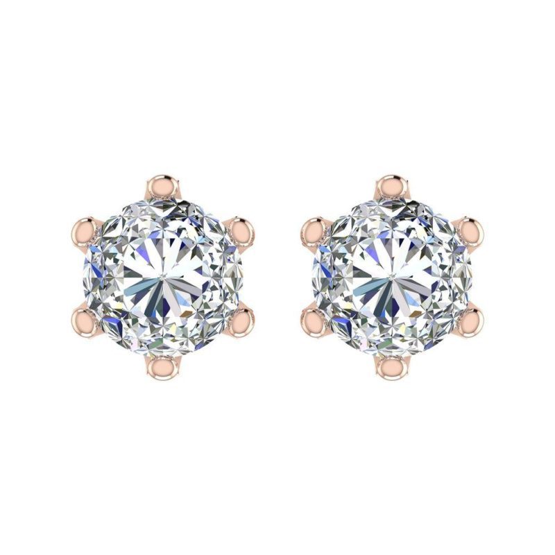 Bold Hexolitaire Diamond Earring