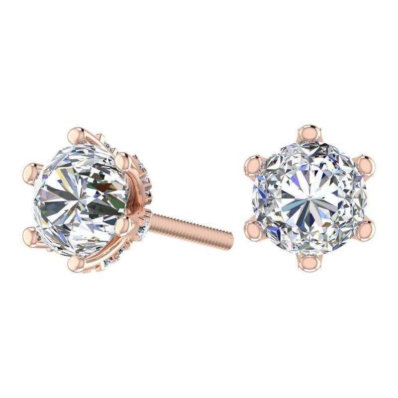 Bold Hexolitaire Diamond Earring