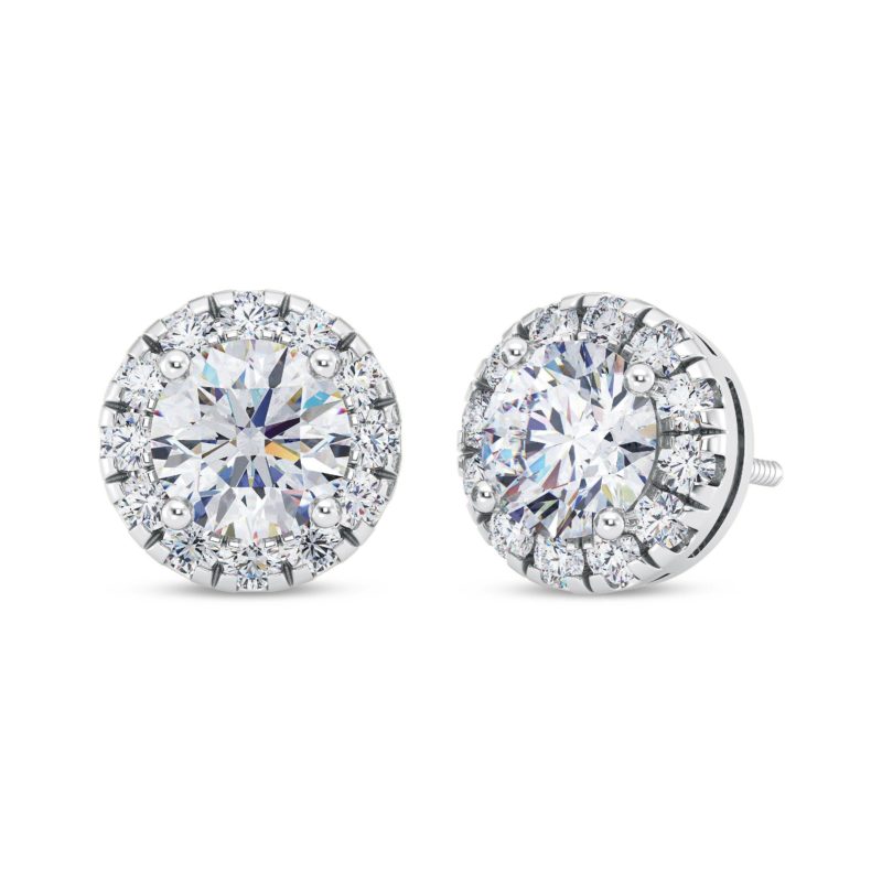 Petite Round Halo Earring