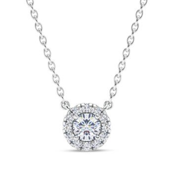 Petite Round Halo Pendant