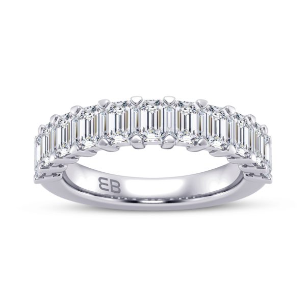 Standing Emerald Half Eternity Ring