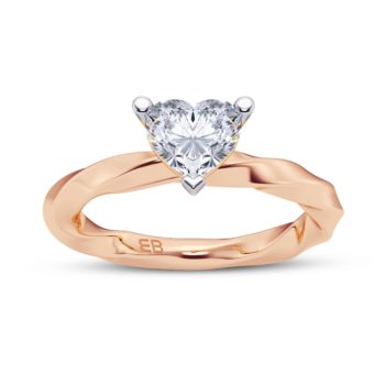 Heart Twist Solitaire Ring