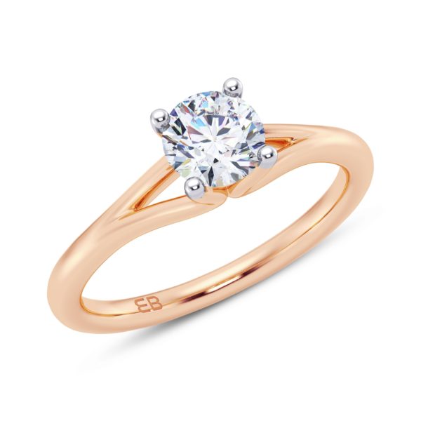 V Shank Solitaire Ring