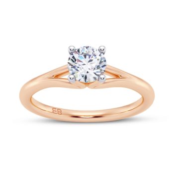 V Shank Solitaire Ring