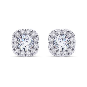 Petite Squared Halo Earring