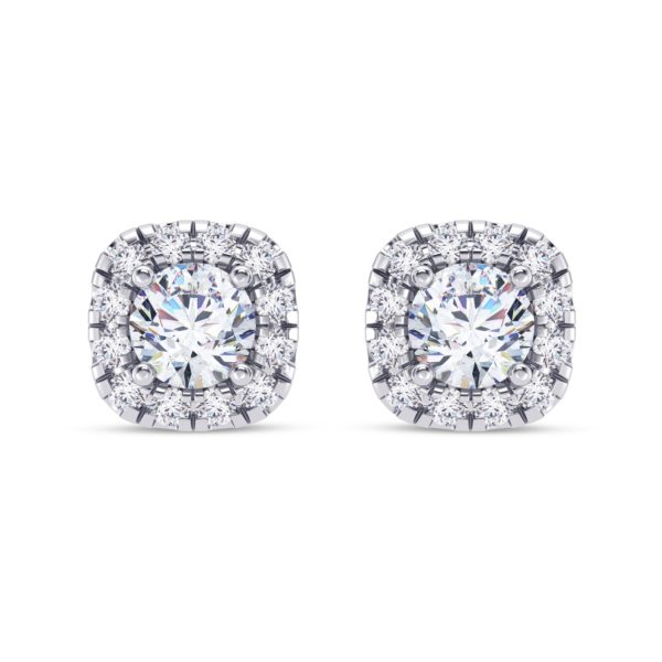 Petite Squared Halo Earring