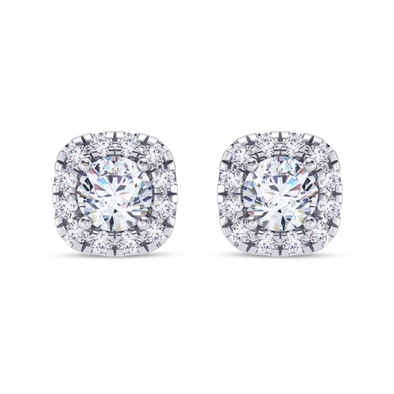 Petite Squared Halo Earring