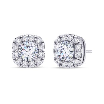 Petite Squared Halo Earring