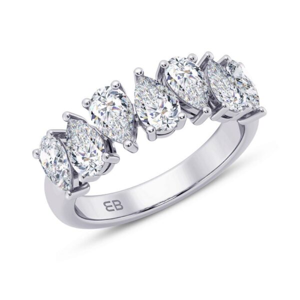 Dual Pear Lab Half Eternity Ring